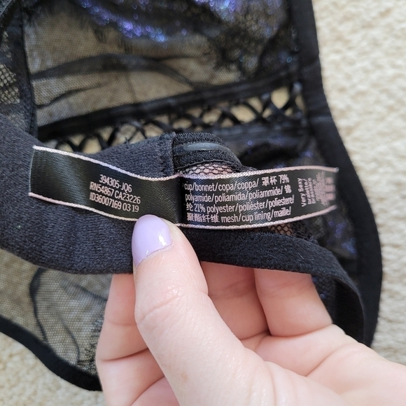 Victoria's Secret Very Sexy Bralette Small Halter Mesh Lace Up - Picture 11 of 11